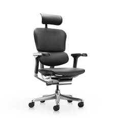 COMFORT kontorstol Ergohuman Elite2 (med nakkestøtte) - Læder - Sort