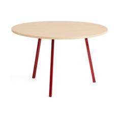 HAY Loop Stand matbord Ø120 cm Maroon red-clear lacq. oak - Röd
