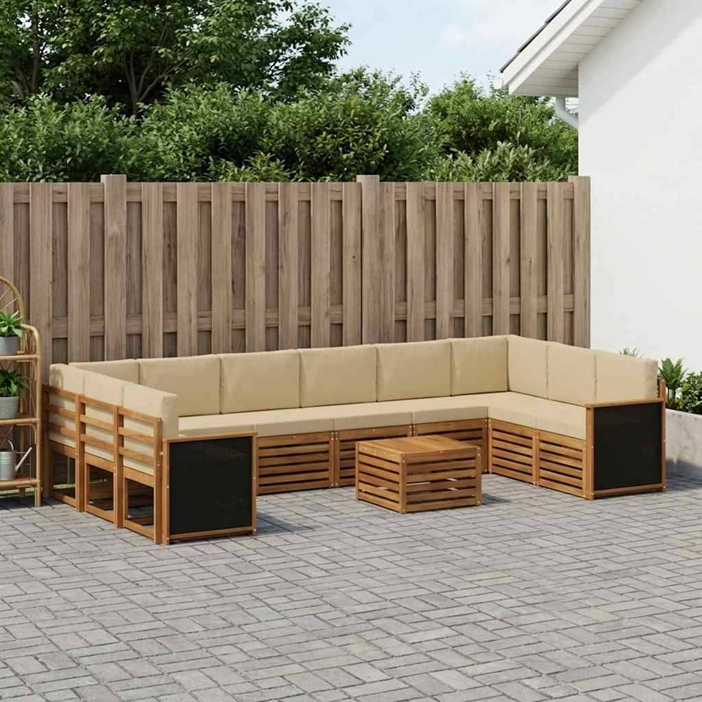 vidaXL Udendørs sofagruppe 8 stk. Naturfarvet