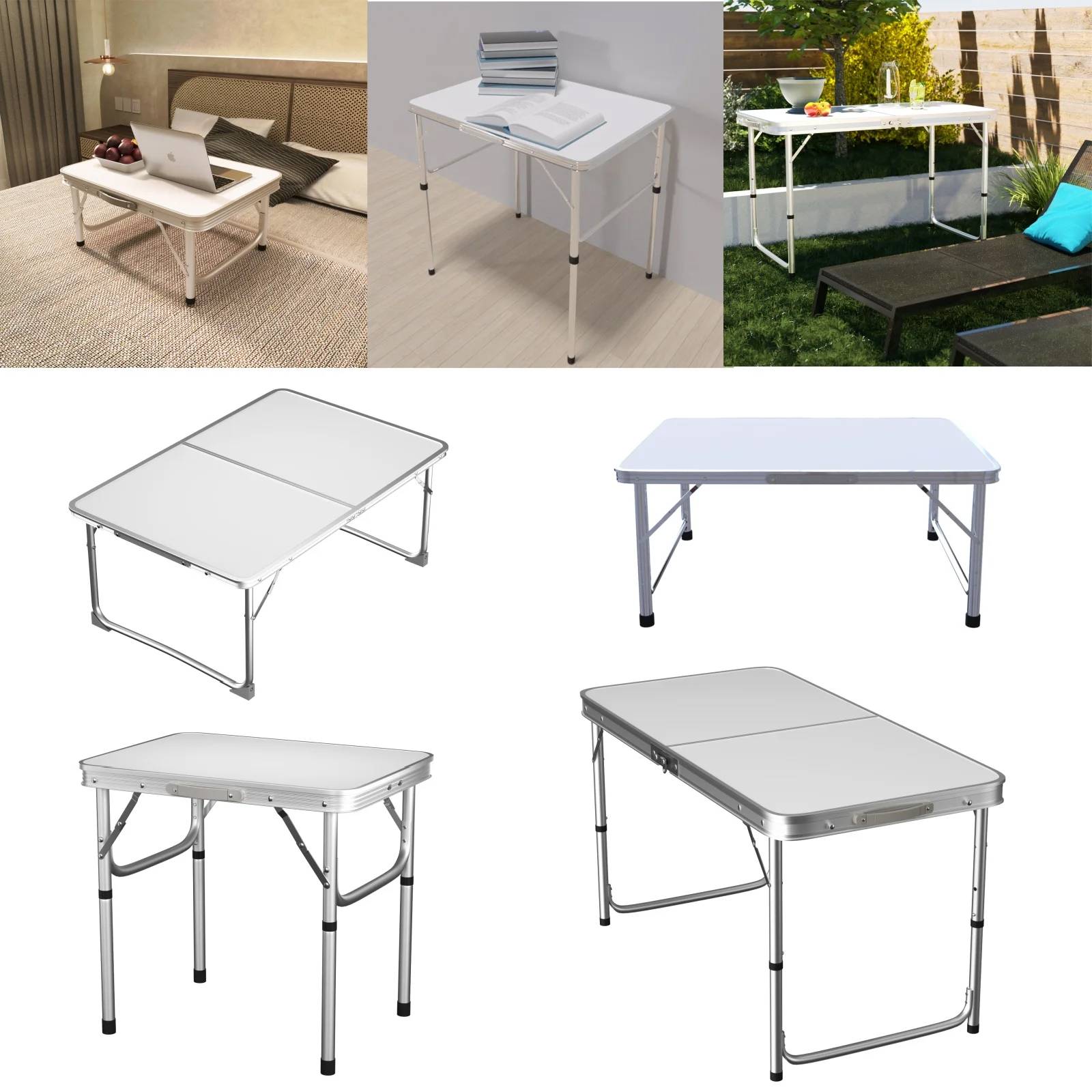 Portable Aluminum Alloy Folding Table, Multifunctional Kitchen Countertop Storage Rack Mini Camping Picnic Fishing Desk Space Saving Household Organizer Table, Outdoor BBQ Picnic Table