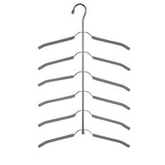 Galge för 6 Skjortor, SOFT CASCADE HANGER, 37 cm, Silver / Grå