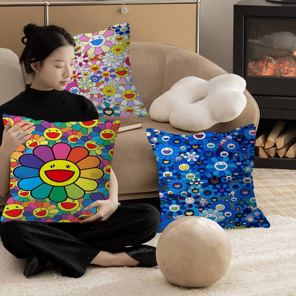 Fashing T-takashi M-murakami Kudde Gåva Hemmakontor Dekoration Sovrum Soffa Bil Kuddfodral Fodral 45x45