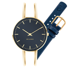 Arne Jacobsen armbåndsur CITY HALL 34 MM - Oxford Blue SÆT
