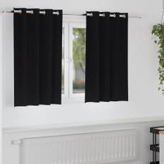 vidaXL Gardiner med gardiner 2 pcs Sort 140x140cm Polyester