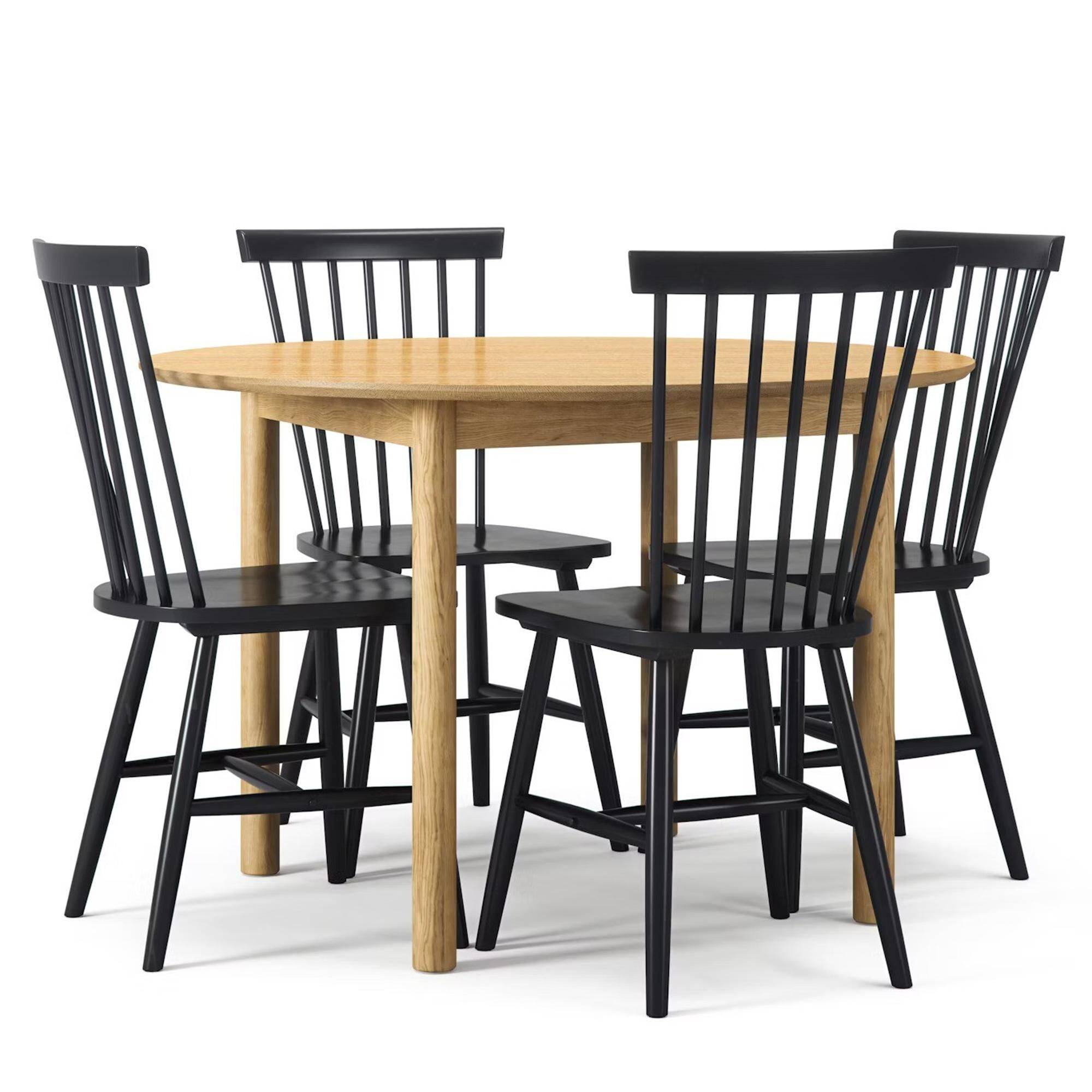 Wood matbordsset Ek/ Svart - Ek / Svart