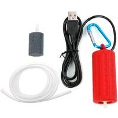 Bärbar mini usb akvarium akvarium syrgas luftpump tyst energi spara kompressor - Röd
