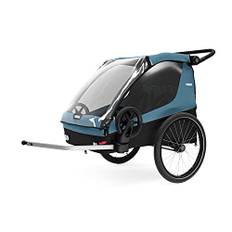 Thule Courier Fahrradanhänger Hunde, Fahrradanhänger für 2 Kinder Aegean Blue One-Size