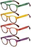 Eyekepper 4-pack damläsglasögon – retro läsare för kvinnor som läser +0.50 4 Pairs Mix