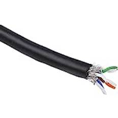 RS PRO Ethernet-kabel Cat.7, 100 m, svart läggningskabel SF/FTP, utomhus ø 8 mm, PVC, rulle 100 meter