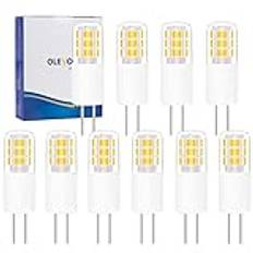 OLEVOLT G4 LED-lampa varmvit 3 000K 2W motsvarande 20 W halogenlampa, LED G4 Bi-Pin 12 V 250LM LED G4 lampa för fläktkåpa utan flimmer dimbar set med 10 st