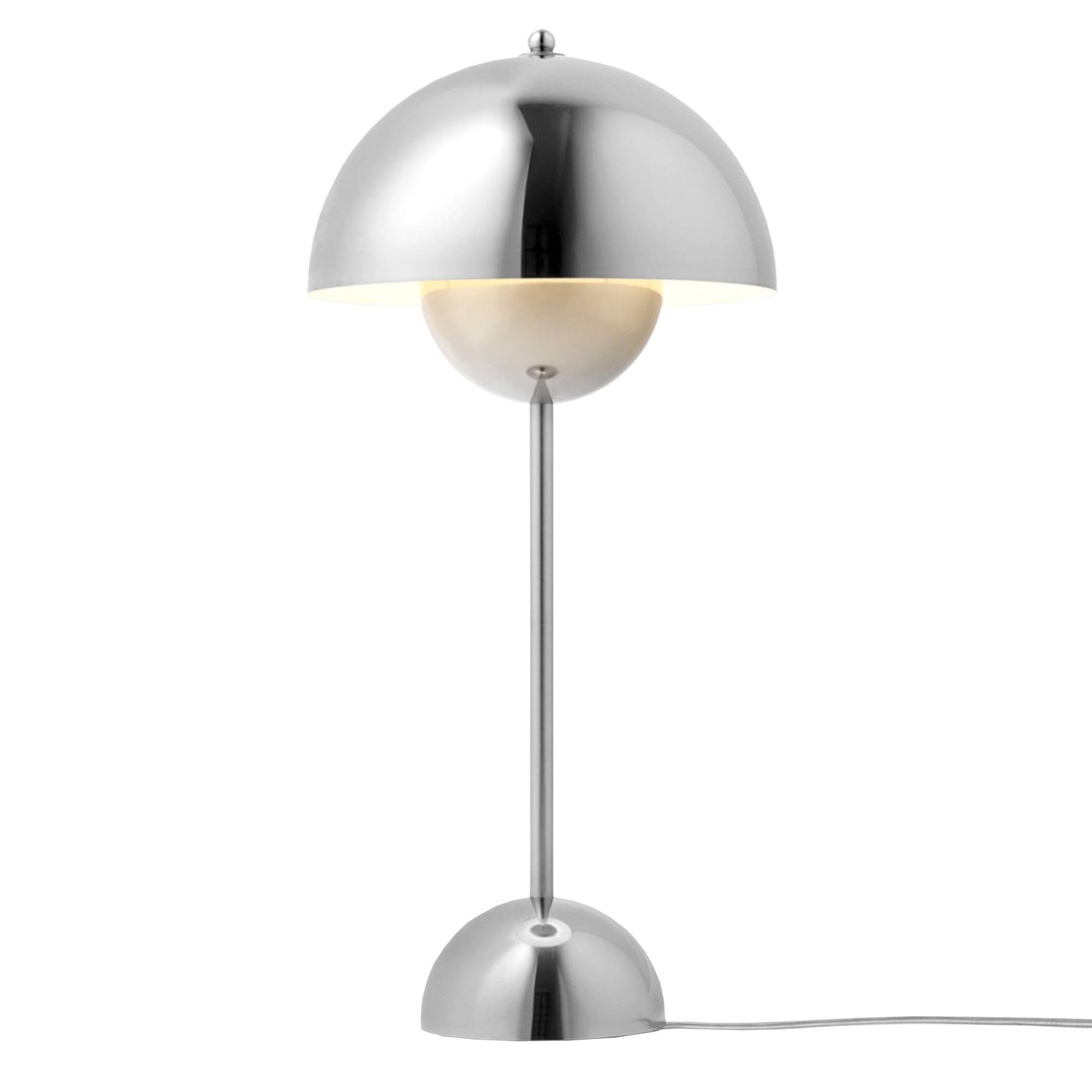Flowerpot VP3 Bordlampe af Verner Panton Chrome.