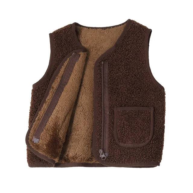 Mini Fashion™ - Kofta med lammullslook Brun / 120 (4-5 år) | Pedagogiska Träleksaker