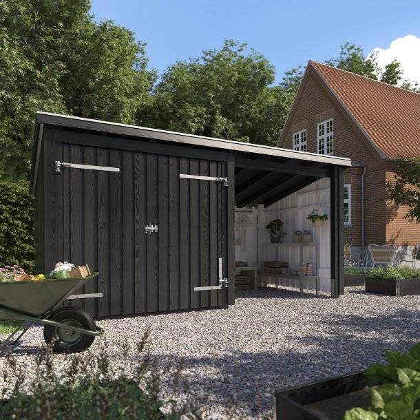 Nordic Multi Havehus 9,5 m² - 2 moduler m/dobbeltdør og åben front - inkl. tagpap/alulister