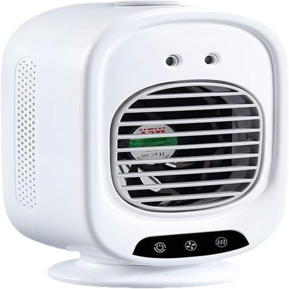 Bærbar ventilator | USB genopladelig stille køling | Multifunktionel stille fugtgivende ventilator med 3 tilstande til rejser camping s