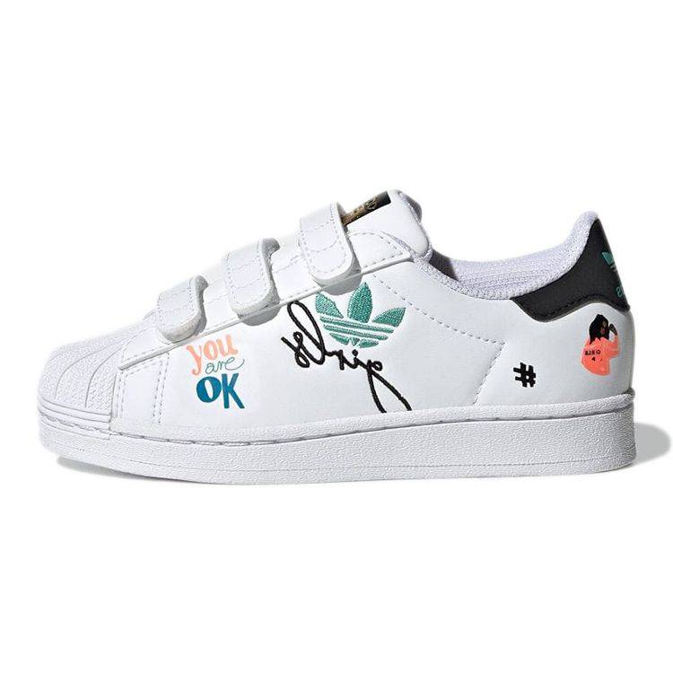 Adidas Superstar Pure Little Kid Self Love Kids Sneakers White Cloud-White Core-Black H00778 32