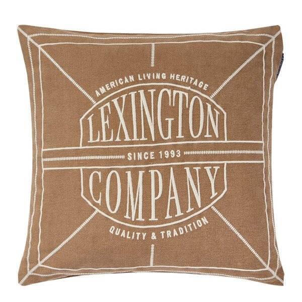 Lexington - Logo Washed kuddfodral 50x50 cm fudge/ljusbeige
