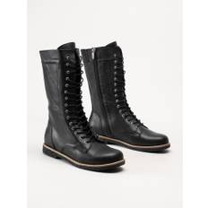 Charlotte of Sweden - Crepe1 - Svarta höga kängor i skinn storlek 39 - Black (39)