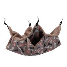 Small Pet Double Layer Hammock Soft and Comfortable Hamster Hanging Warm Bed with Fixed Metal S