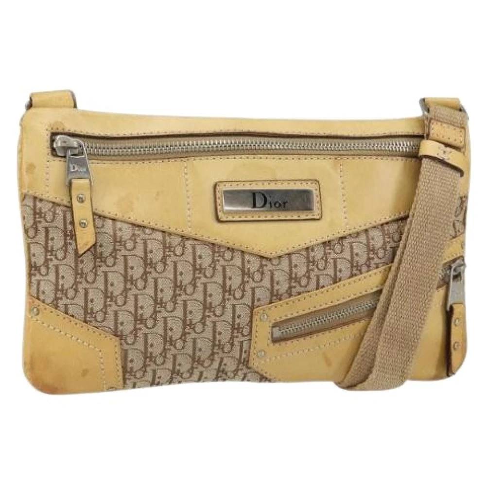 Dior Vintage Pre-owned Vintage Trotter Skuldertaske - Vintage - Dame - Beige - ONE SIZE - Uld