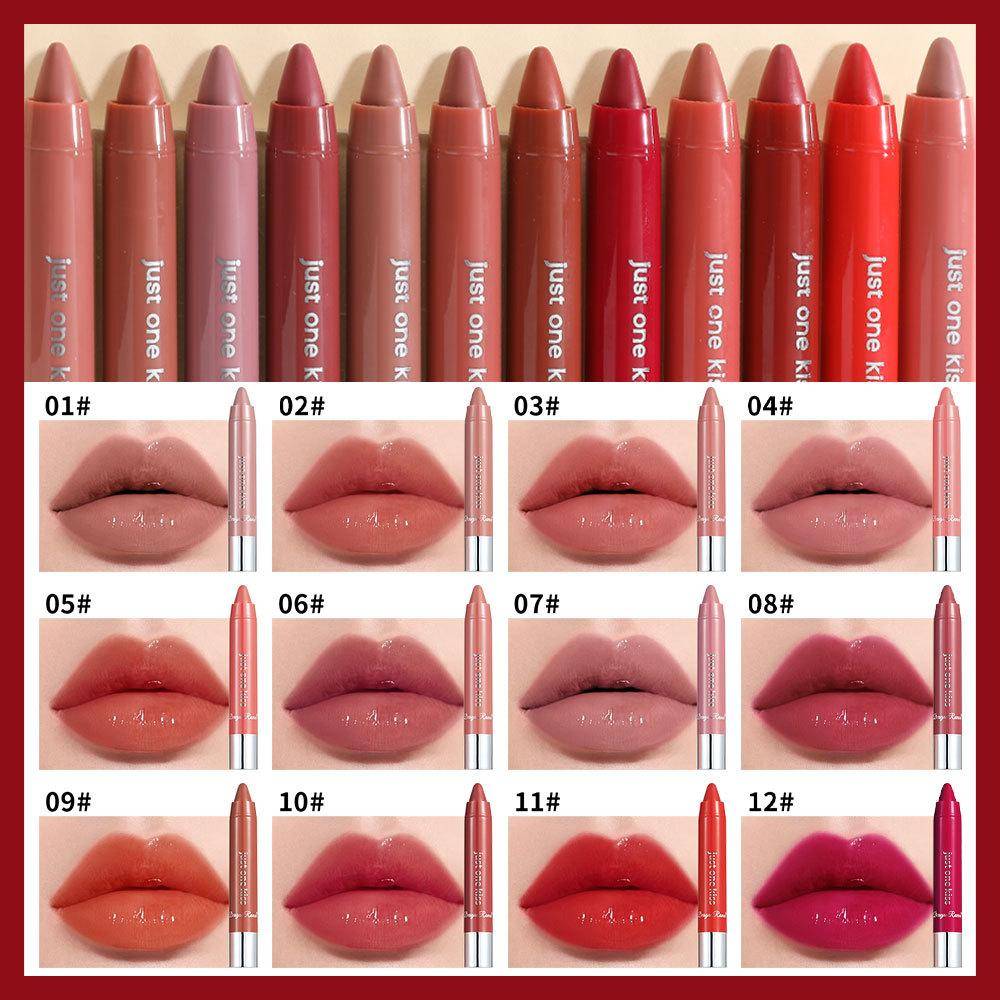 Nude Gloss Läppstift Kritläppstift Bönpasta Läppstift Penna Läpp Vattentät Liner Läppstiftspenna Fast Läppglans för Vardagsbruk Kosmetika