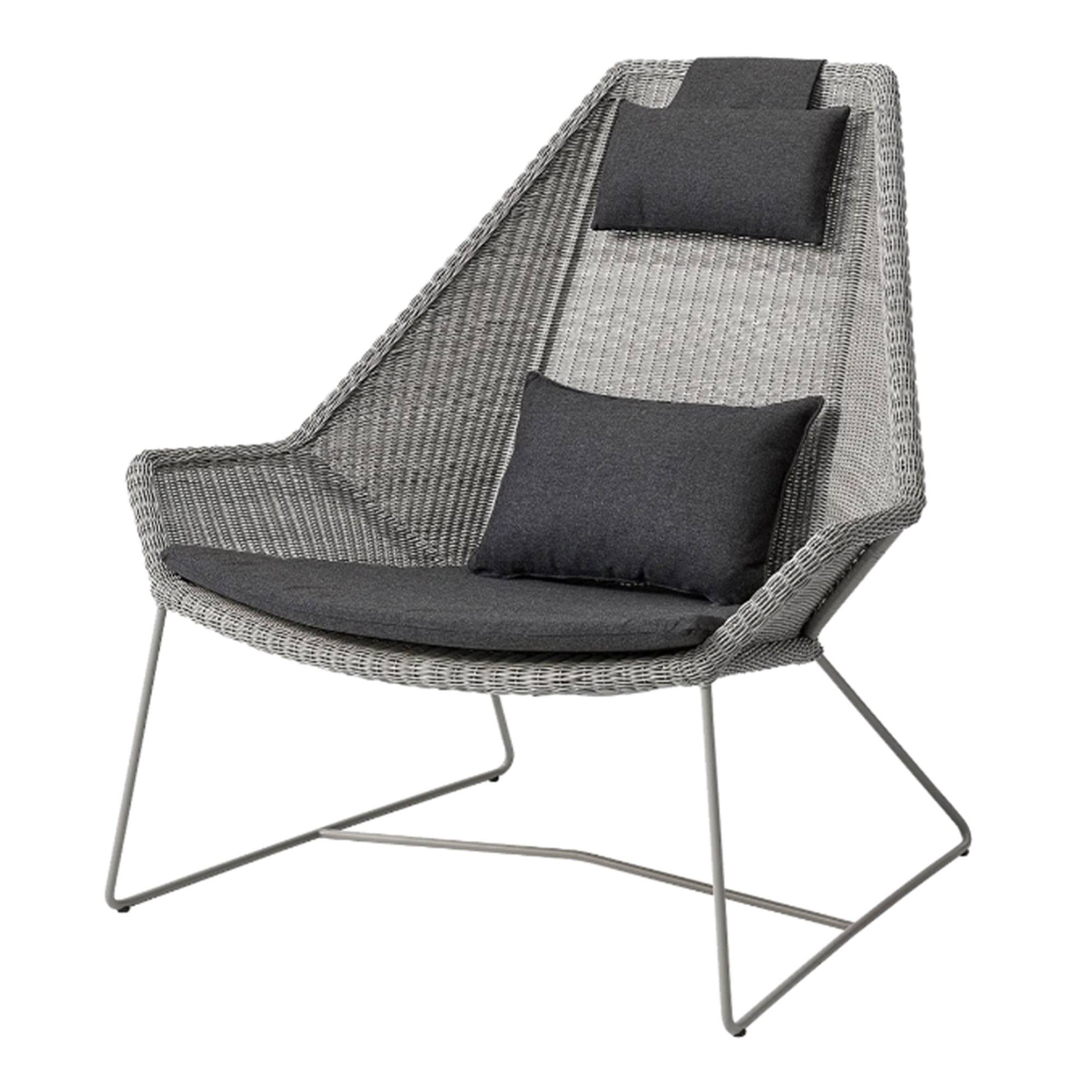Breeze Highback Loungestol Taupe Black, Cane-line Natté.