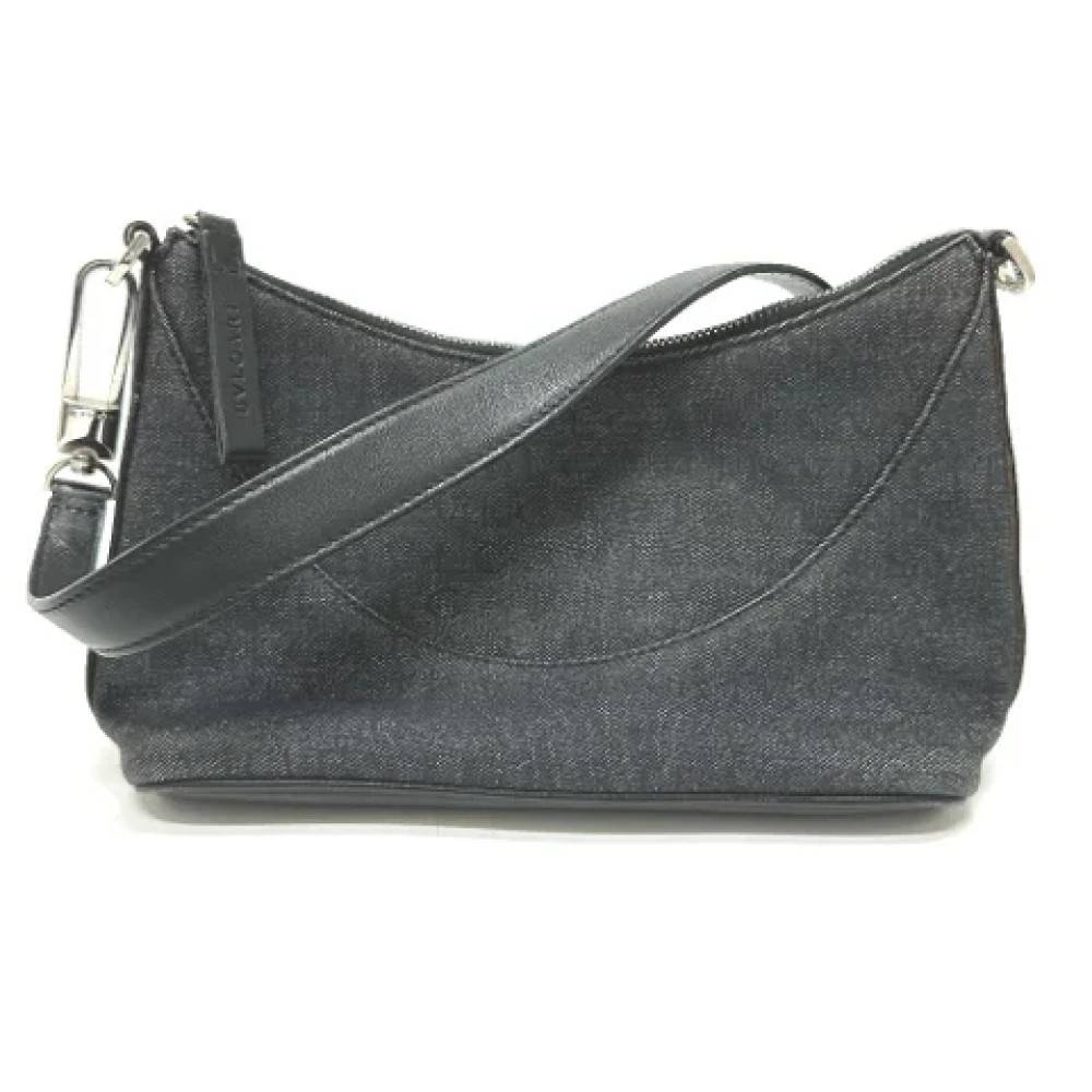 Bvlgari Vintage Pre-owned Stof hndtasker - Vintage - Dame - Blå - ONE SIZE - Tyl