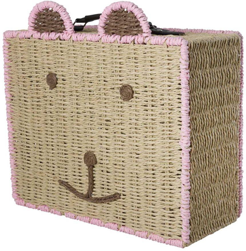 RICE KIDS Kuffert Bjørn 18x34 cm, Pink