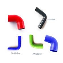Id :6mm-35mm 90 graders 102mm längd intercooler / turbo silikon koppling slang - 32mm blå