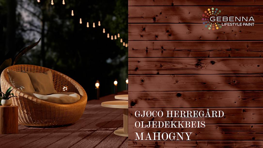 Gjøco Herregård Exclusive Oljedekkbeis: Oljetäcklasyr 6054 Mahogny 9 liter