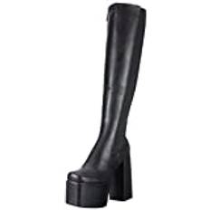 LAMODA - Secrets plattform Knee High Boots, EU 38, Svart PU, 38 EU