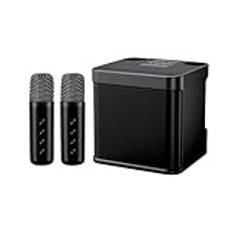 Boddceto -203 Karaoke Set Karaoke Högtalare Trådlös Bluetooth Dubbla Mikrofon Högtalare Mikrofon Maskin Svart
