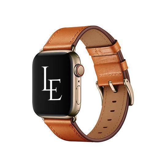 Apple Watch (42/44/SE/45/46/49mm) -  L'Empiri™ Verona Ægte Læder Rem - Cognac