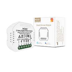 MOES ZigBee Mini Smart Alexa Dimmer Lichtschalter 2 Gang Relais Modul, Funk Schalter LED Kompatibel mit Smart Life Tuya Amazon Alexa Google Home【Funktioniert nur mit Tuya ZigBee Hub】