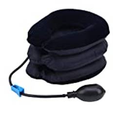 Cervical Neck Traction Device & Collar Brace, Half -Velvet Fabric Neck Stretcher Traction Uppblåsbar och justerbar halsbår, för halsvärk(Navy)