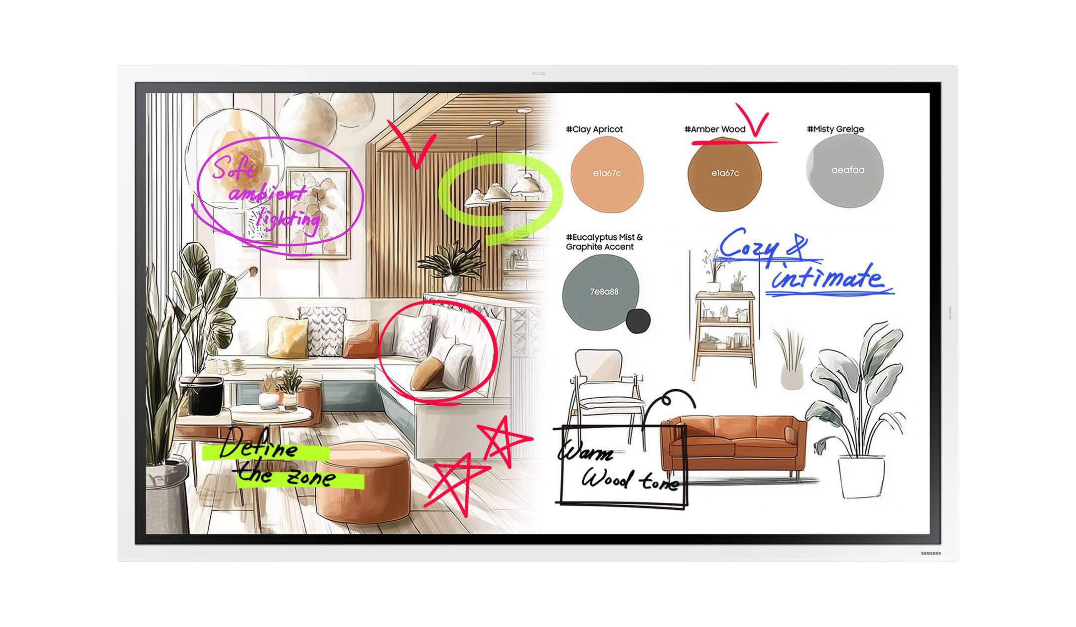 Samsung Flip WM85FX 85" 4K  Interaktiv pekskärm för effektivt samarbete