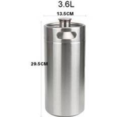 2/3.6/5l rostfria mini öl fat fat growler för hantverk öl dispenser bar verktyg hushåll brygga kanna - 3.6l