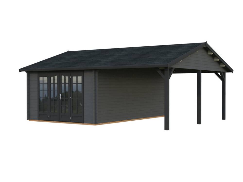Palmako hytte Irene mørkegrå/antracit 19+16,2 m²