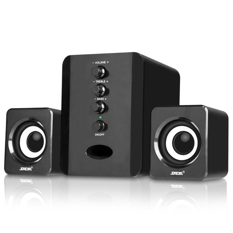 Hobbylane full range 3d stereo subwoofer 2.1 små pc-högtalare bärbar bas musik dj usb datorhögtalare för laptop tv - Svart
