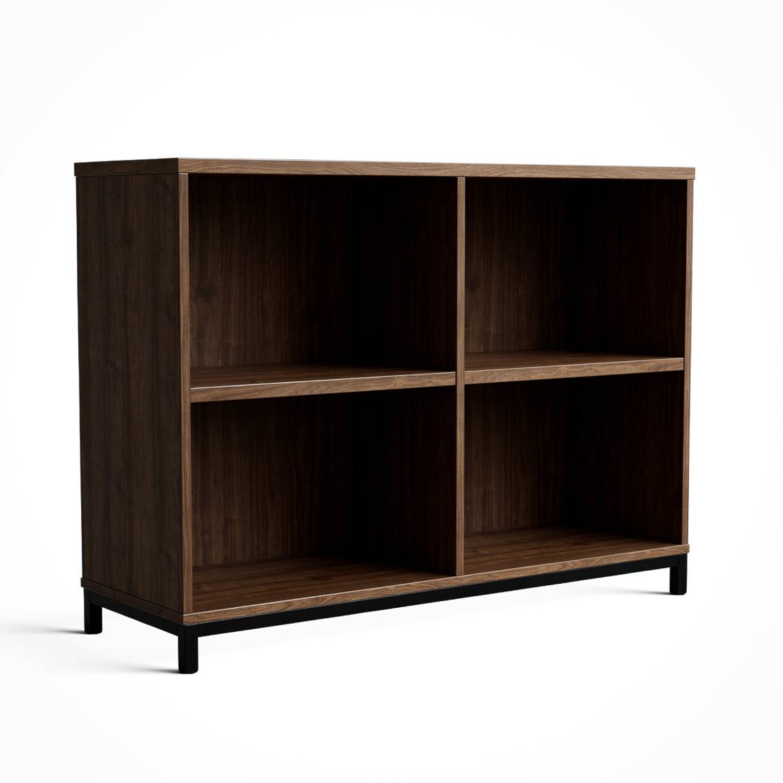 Öppet kontorsskåp Crito 200 - 87x116x39 cm, Färg Valnöt, Underrede Metallunderrede på ben