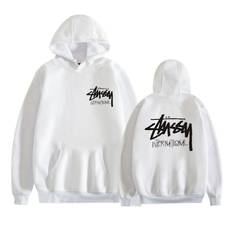 Unisex Stussy Pullover Hoodie Midweight Hoodie Vit White XXL