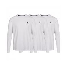 U.S POLO ASSN 3pak langærmet t-shirt i hvid til herre | Regular fit |