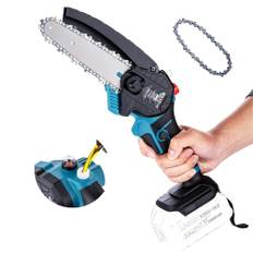 KATSU FIT-BAT 21 V sladdlös motorsåg 15 cm med extra kedja och manuell oljepump, för trädgårdsgrenar beskärning av träskärning, inget batteri och laddare