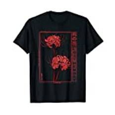 Otaku Gifts Anime & Manga Aesthetic Japanische Spinnenlilie Soft Grunge Anime Ästhetik Blume, Kurzarm, T-Shirt, Schwarz