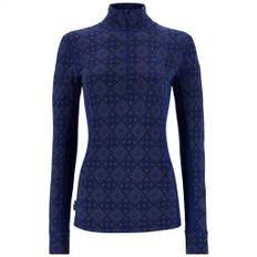 Kari Traa Rose Half Zip Skiundertrøje Dame - Black, Azure Blue / XXL