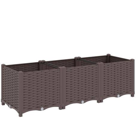 Odlingslåda Brun 120 x 40 x 37 cm Plast Med Självbevattning