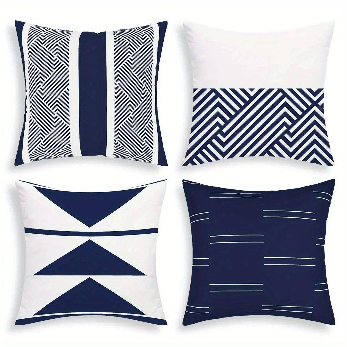 Heminredning Geometriskt Mönster Kuddfodral Set Mönstrat Kuddfodral Lämpligt För Soffa Sovrum Bil Kuddfodral