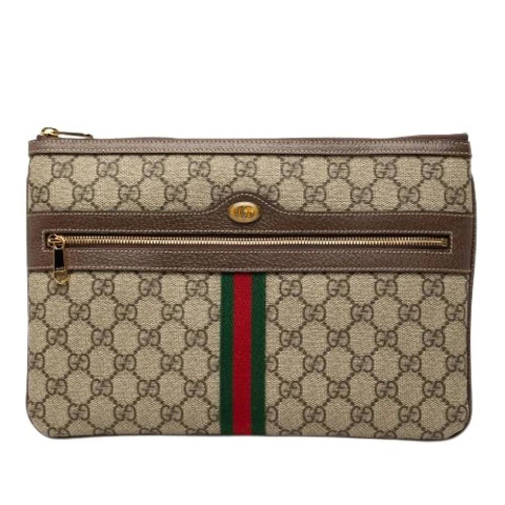 Gucci Vintage Pre-owned Clutch Taske - Vintage - Dame - Beige - ONE SIZE - Læder
