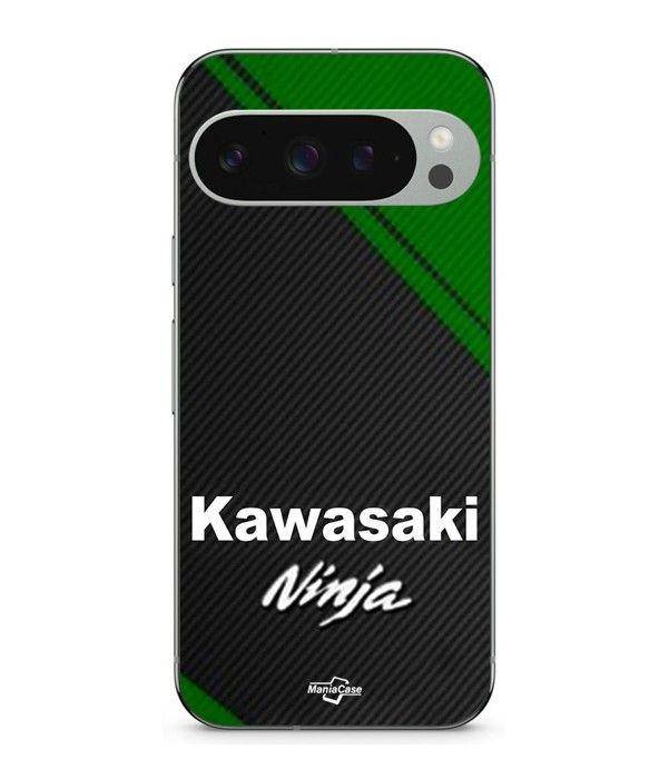 Coque - MANIACASE - Google Pixel 9 Pro XL - Silicone - Noir - Kawasaki ninja moto