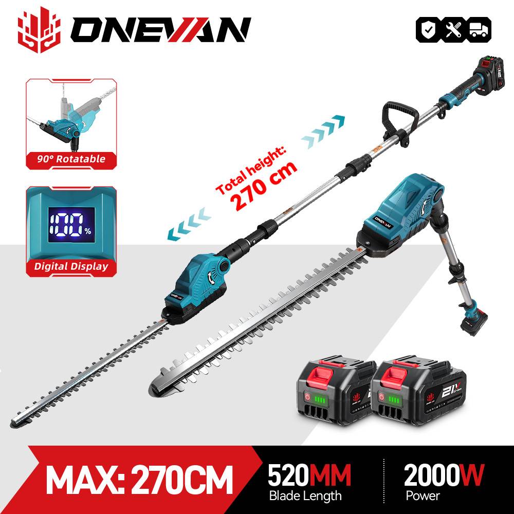 ONEVAN 20inch Electric High Branch Hedge Trimmer Cordless Telescopic Hedge Shear Garden Power Tools For Makita 18V Battery Pin