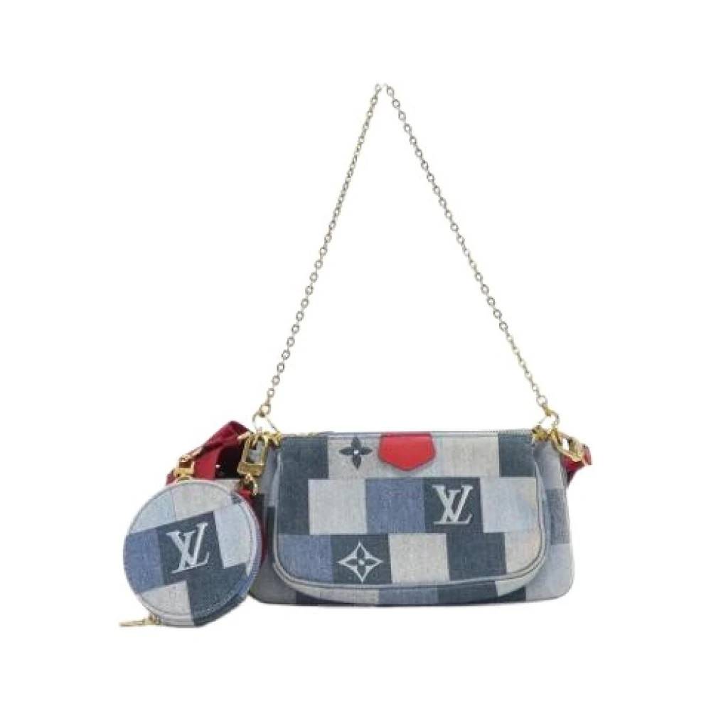 Louis Vuitton Vintage Pre-owned Pochette - Vintage - Dame - Blå - ONE SIZE - Uld